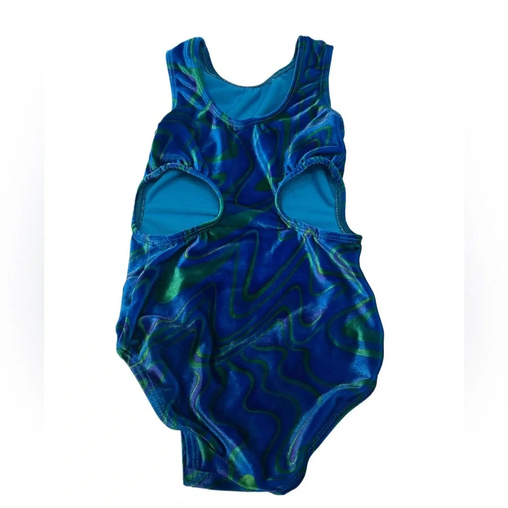 GK Elite Leotard  Girl‎ Gymnastics Dance  Blue Velour